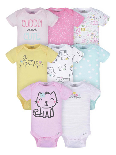 Set De 8 Bodies Manga Corta Talla 3-6 Meses Para Niña