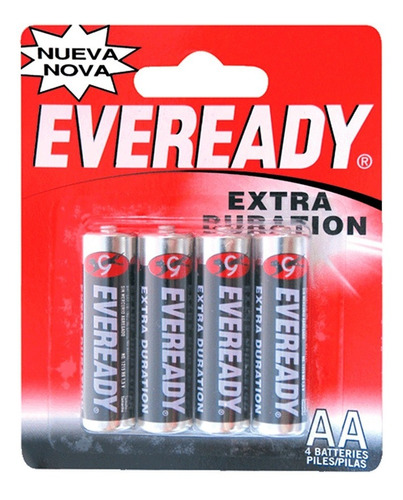 Blister 4 Pilas Aa Zinc Carbón 1.5v Baterías Eveready