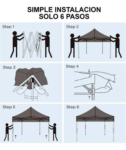 Carpa Toldo Plegable 2x2 Para Jardin Reforzado Impermeable Blanco