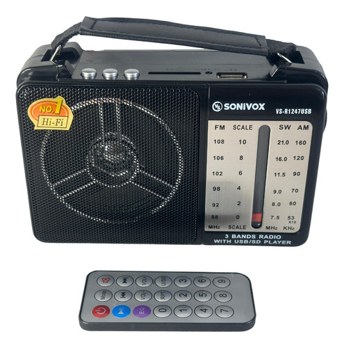 Radio Portable Am/fm 3 Bandas Usb-sd 110v Control Remoto