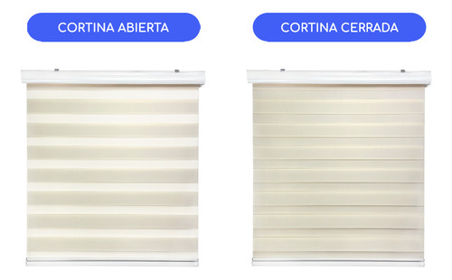 Cortina Roller Duo Zebra Día Y Noche 100 X 240 Cm Alto Beige Guiza