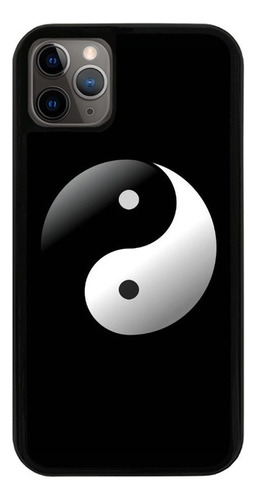 Funda Uso Rudo Tpu Para iPhone Yin Yang Fondo Negro Moda