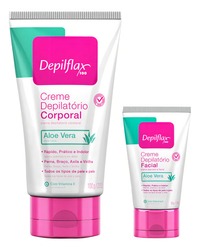 Creme Depilatorio Corporal 100g + Facial 50g Depilflax