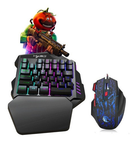 Hxsj J50 One-handed 35-key Gaming Mouse And Keyboard