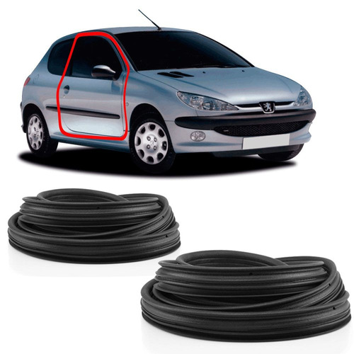 Kit Borracha Guarnição Da Porta Peugeot 206 2p 306 307 406