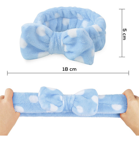 Banda Cabello Elástico Suave Moño Rutina Maquillaje 18cm