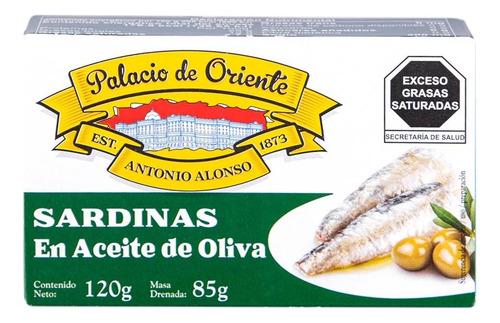4 Pzas Sardinas Palacio De Oriente En Aceite De Oliva 120 G