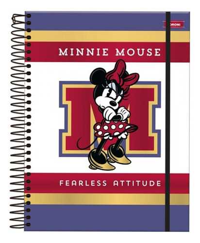 Cadernos Universitário Minnie 177mmx 240mm 160 Folhas 10m Cor Branco