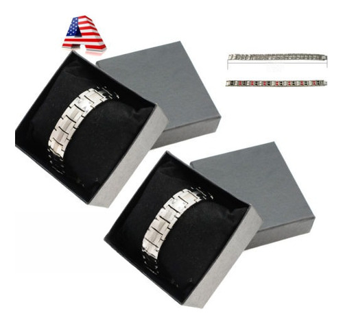 Usa 2 * Pulsera De Titanio Anión Energía Magnética Germanio 