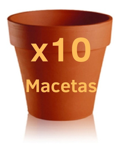 Maceta De Barro N° 10 - Pack10 Unid. Hacemos Envíos A Todo El País