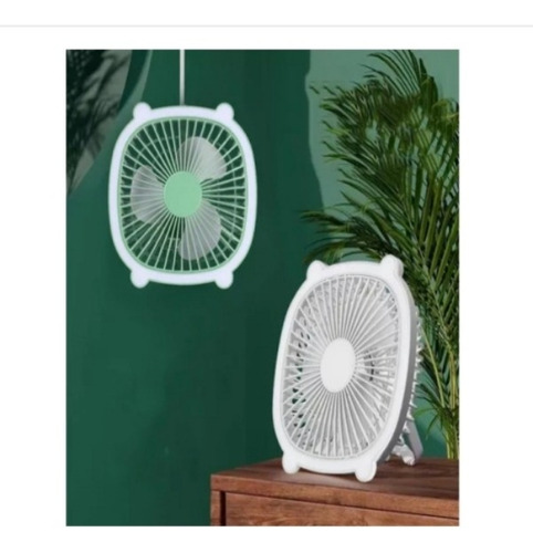 Ventilador De Mesa Recargable Con Luz Led 49.53 Cm Blanco Blanco Plástico 3