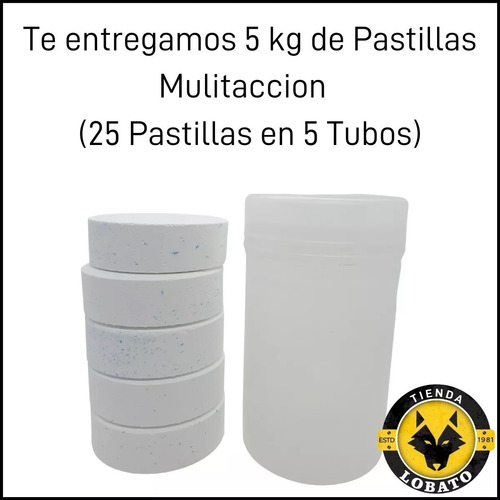 Imagen 5 de 9 de Pastillas Cloro Triple Accion Multiaccion 200gr 5kg Nataclor