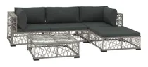 Comprar Juego De Muebles Modernos Para Exterior Negro 5 Piezas 