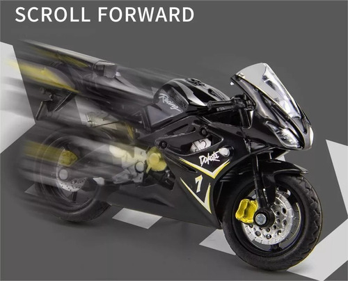 Moto De Aleación Triumph 675 Simulada A Escala 1:18 Negra