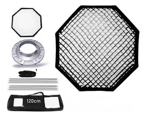 Softbox Bowens 120cm Octagonal Com Grid Para Flash Tocha