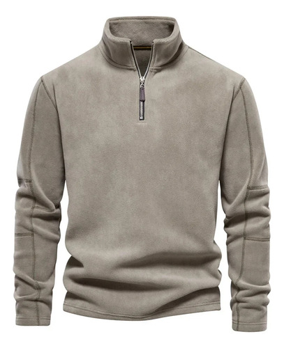 Sudadera De Forro Polar Con Cuello Alto Y Cremallera Para Ho