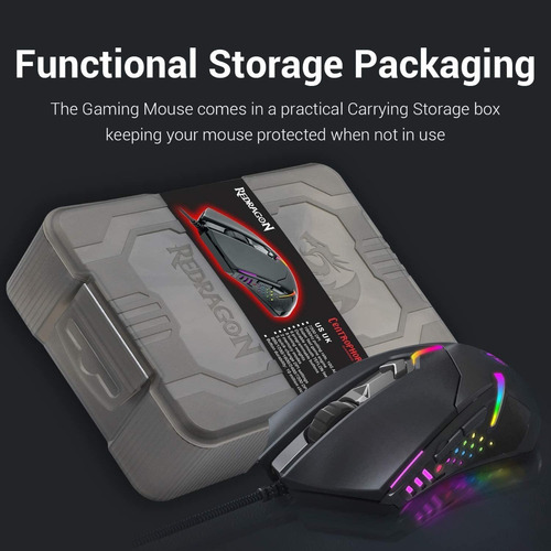 Mouse Gamer Redragon M601 Rgb 7200dpi Peso Ajustable 7 Boton