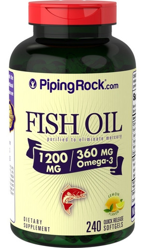 Aceite De Pescado Omega-3 Sabor Limón 1200 Mg 240 Cápsulas