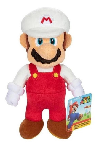 Brinquedo Pelucia Super Mario 23cm Fire Mario Candide 3131