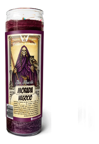 Veladora Santa Muerte Negocio (morada) Esotérica