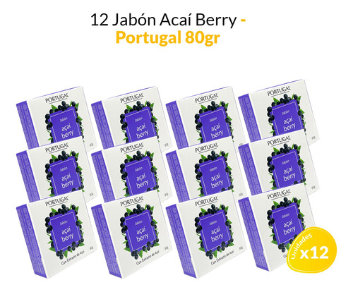 12 Jabon Baya De Acai 80g - Portugal