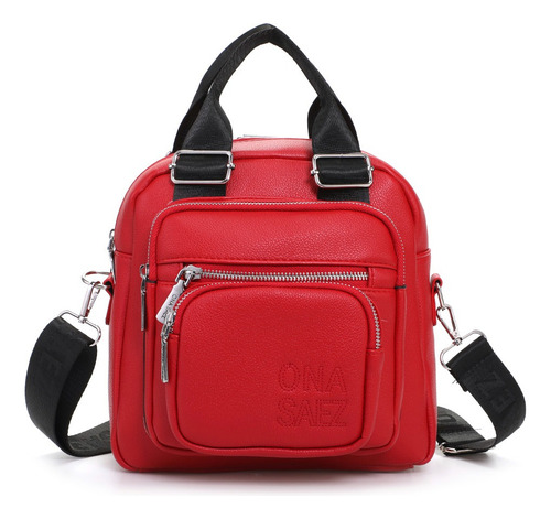 Cartera Ona Saez Pu Juvenil Dama Bolsillos Urbana Versatil