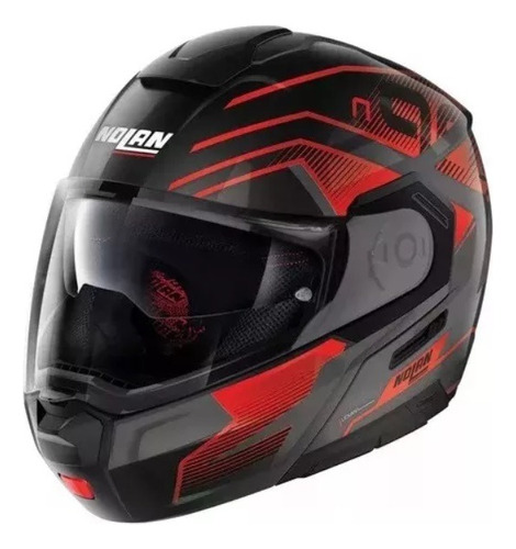 Casco Nolan Abatible N90-3 Comeback 44 Negro/rojo