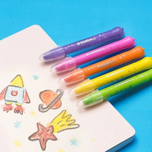 Imagen 2 de 4 de Crayones Gel Acuarelables Simball X 12 No Toxicos