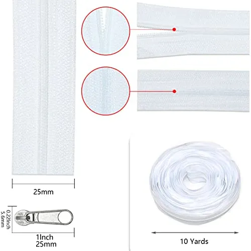 Cremallera De Nylon #3 De 10 Yardas, Rollo De Cremaller...