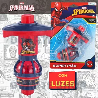 Pião Lançador Spiderman Homem Aranha Brinquedo Com Luzes