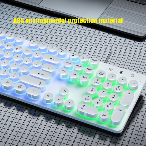Teclado Mecânico Para Jogos Rbg Backlit Usb 104 Teclas Com F