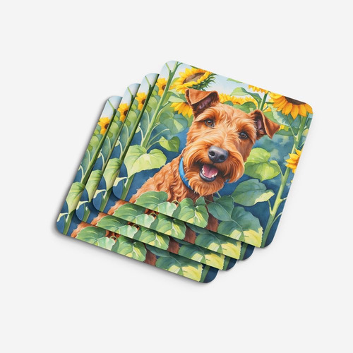 Carolines Treasures Irish Terrier En Girasoles Posavasos De