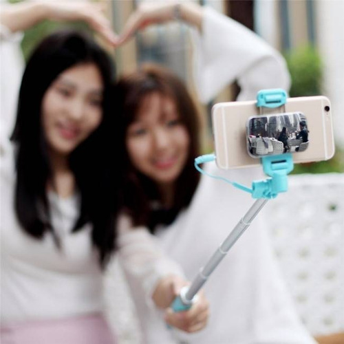 Selfie Stick Rock Com Fio Control & Espelho Ll - 70cm Preto