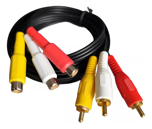 Cabo De Extensão Rca 3rca Macho Para 3 Rca Fêmea 1,5mts