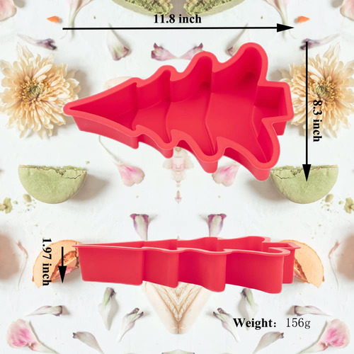 Qteclor Moldes Silicona Árbol Navidad Cupcakes Mmg