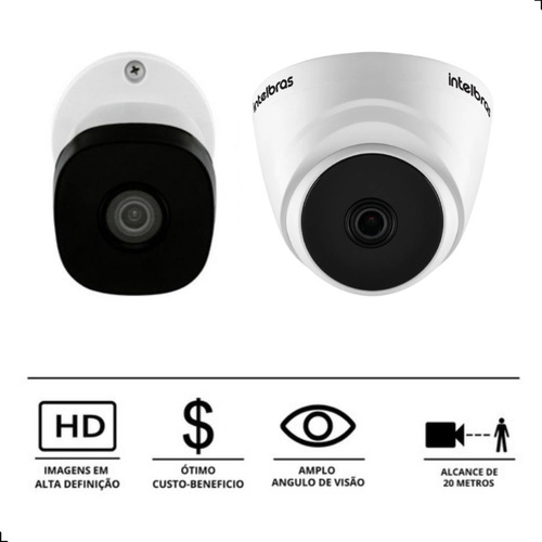 Kit Cftv 4 Cameras Intelbras 1120 Dvr Mhdx 1004-c 4c Hd 500g