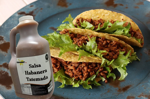 Salsa De Habanero Tatemada Picosa Para Alitas Tacos 4 Lt
