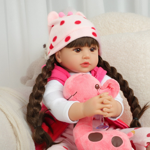 60cm Muñeca De Bebé Reborn Bebé Niña De Silicona Y Algodón