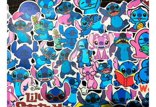 Set De 50 Stickers/calcomanías De Stitch