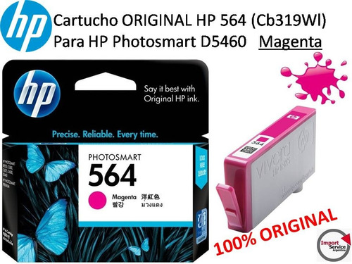 Cartucho Original Hp 564 (cb319wl) Photosmart D5460 Magenta