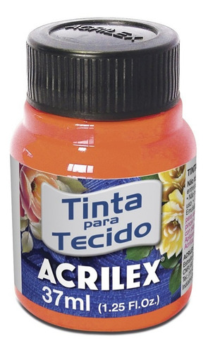 Pintura Para Tela Fluorescente Naranja Acrilex 37ml - Mosca