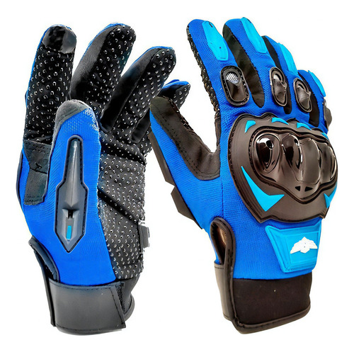 Guantes Para Motociclista Isp Touch Color Negro/azul Talla Xl