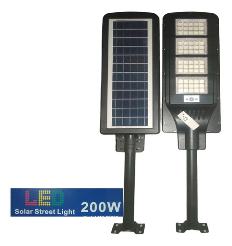 Luminaria Solar Led 200w + Soporte + Ctrl Remoto Luz Fija 