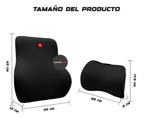 Almohadilla Reposa Cabesa Con Lumbar Memory Foam