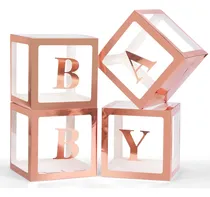 Comprar Cajas Para Bebé Con Letras Para Baby Shower, 4 Cajas De Glob