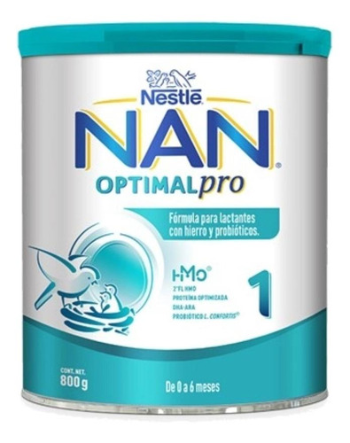 Leche de fórmula en polvo sin TACC Nestlé Nan Optimal Pro 1 en lata de 1 de 800g - 0  a 6 meses