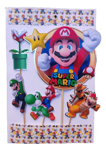 Topper Para Torta Súper Mario Bross 4 Unidades