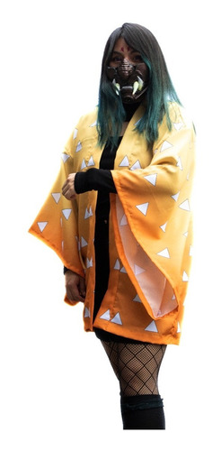 Kimetsu No Yaiba Demon Slayer Haori Kimono Zenitsu Cosplay