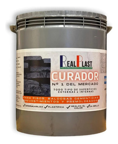 Curador Baldosas Protector Acrilico 10 Lts Roja.