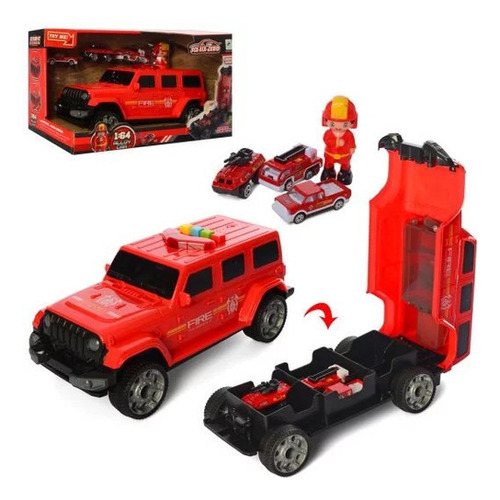 Auto De Bomberos Camioneta Luz Y Sonido Love Color Rojo Personaje Bombero